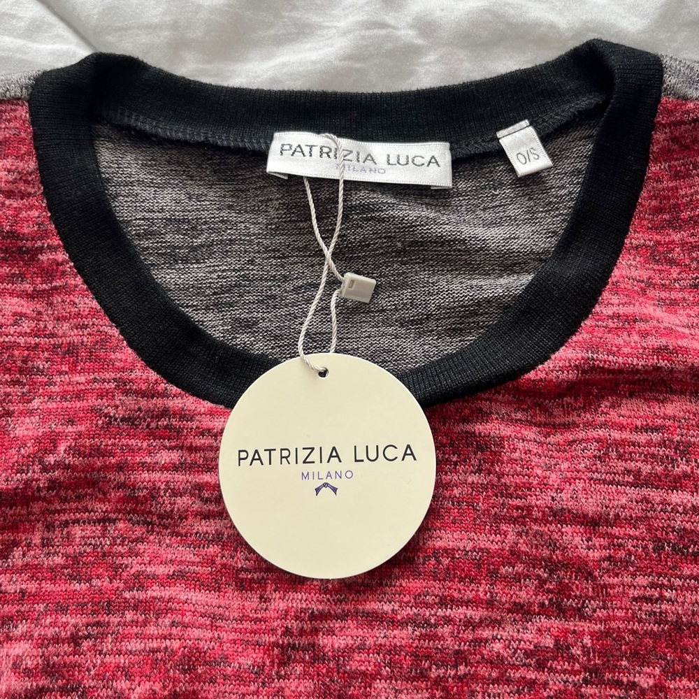 Patrizia Luca Pink and Gray Sweater